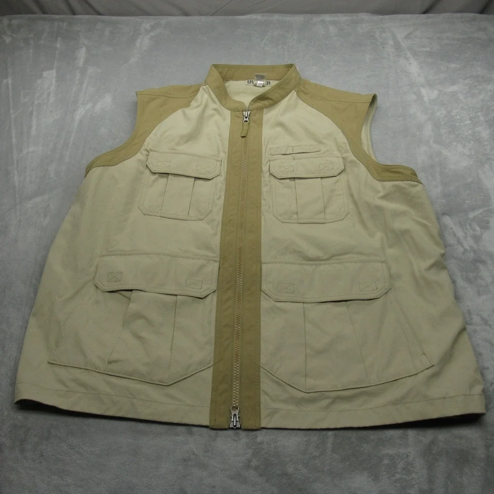 Duluth Trading Co Vest Mens 2XL Tall Beige Full Zip Dry On Fly Hunt‎ Shooting